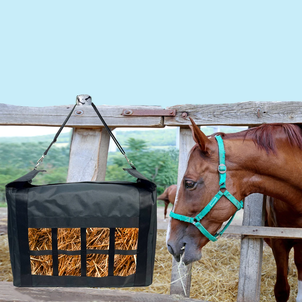 Factory PVC  Feeder Tote Bags Horse Feeding Bag Large Slow Feed Horse Hay Bags With Adjustable Carry Strap