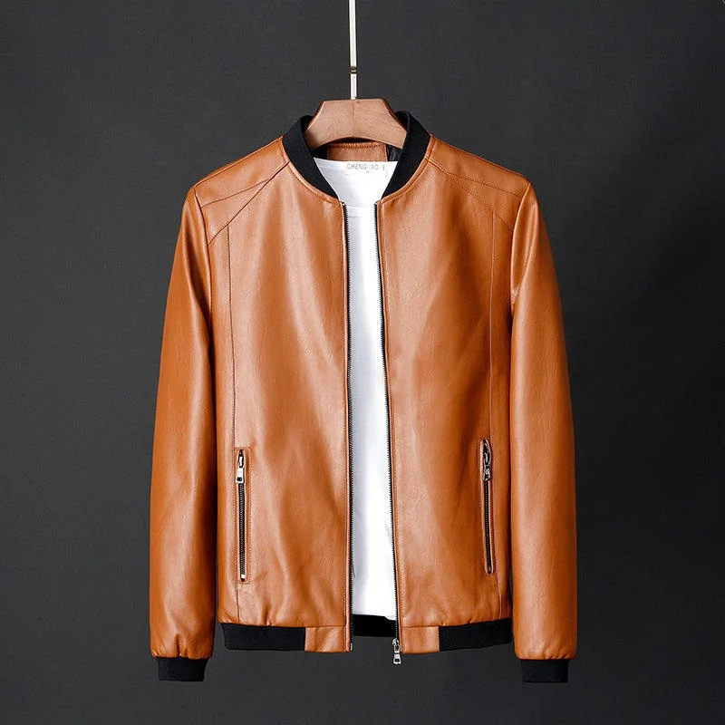 Wholesale wind proof mens clothing winter fall keep warm PU leather jackets baseball bomber denim varsity jacket for men