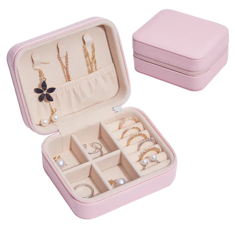 luxury 2021 case logo custom logo snap velvet jewelry storage box large travel fabric organizer case bag jewel organizer jewelry