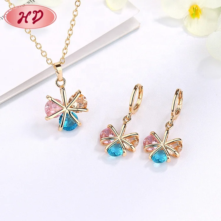 New Materials New Materials Guangzhou Supplier 14K Gold Jewelry Fashion Bracelet And Earring Jewelry Set For Women