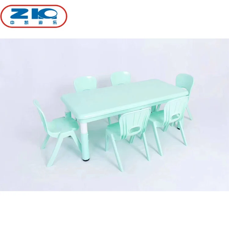 Indoor kids children plastic study table and chair for early education