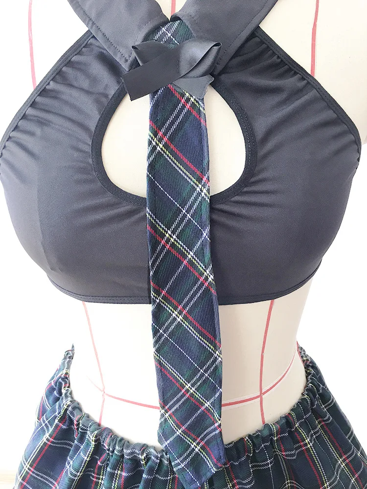 Schoolgirl Costume Sexy Lingerie Set Cosplay Student Plaid Uniform Costumes Outfit