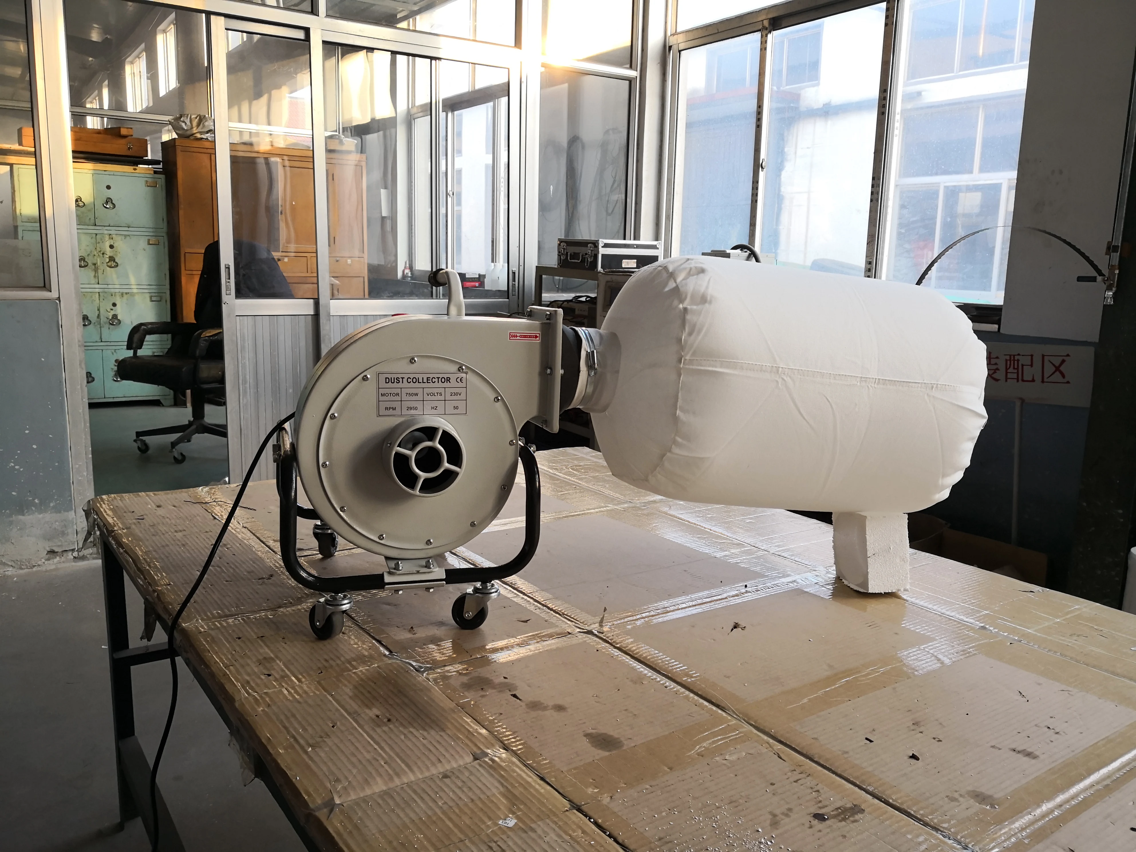 750W  small  horizontal woodworking FM230M bag type  dust  collector for furniture factory