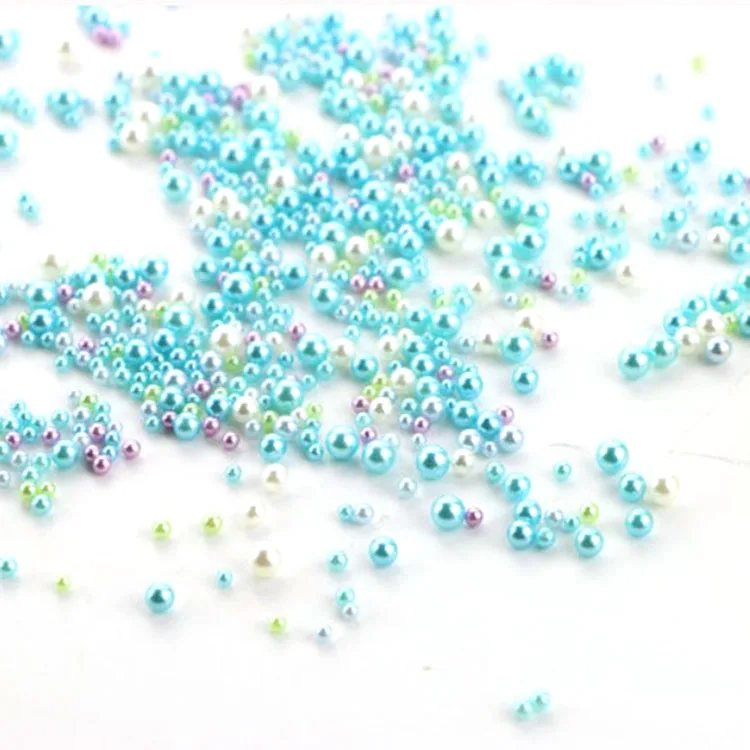 
Mixed colorful fashion non-porous ABS round artificial resin pearl DIY crystal glue crafts decorative slime accessories 
