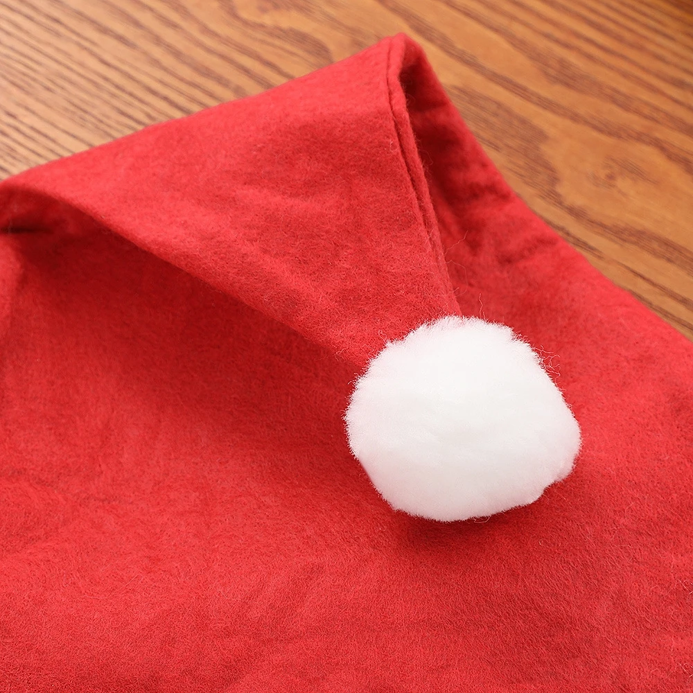 Christmas Santa Claus Hat with Braids for Adults Warm Xmas Holiday Beanie Hats for New Year