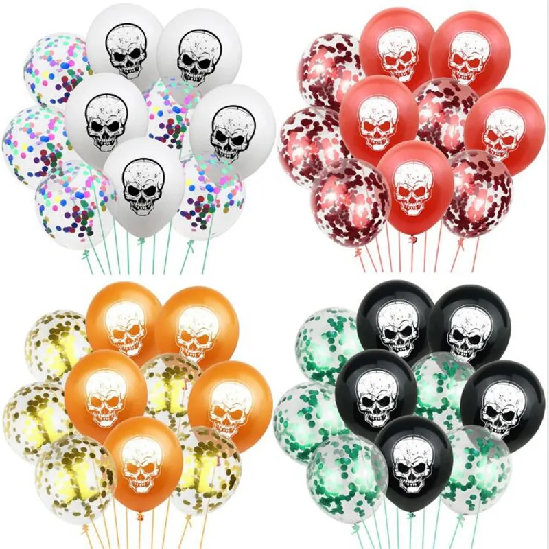 Halloween  Latex Balloon Set White Red Orange Halloween Party Crossborder Monopoly Customized Color  Halloween