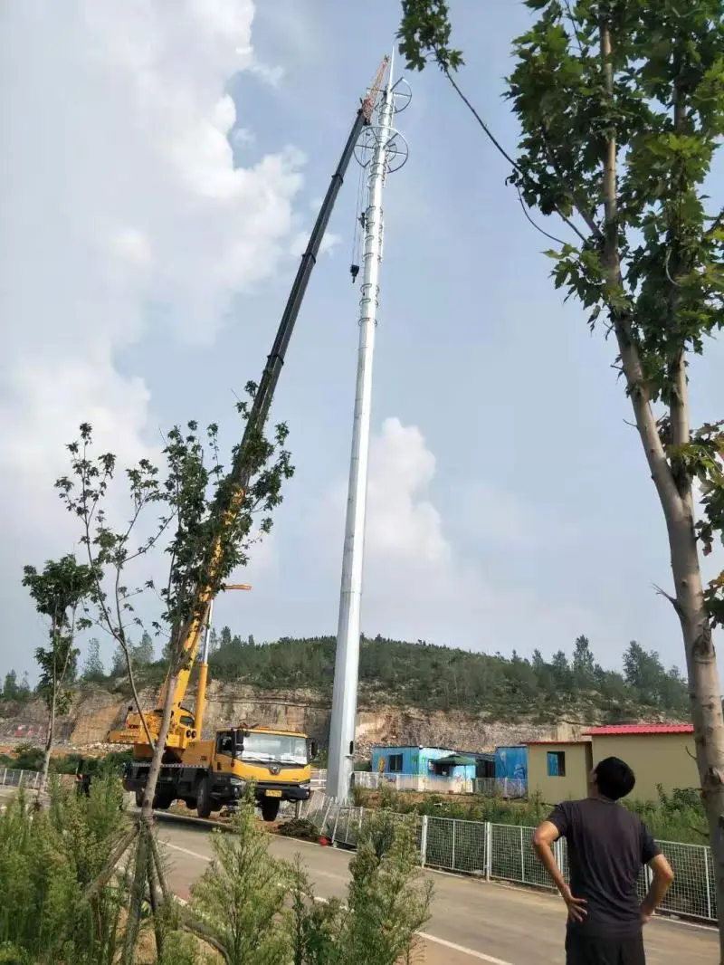 Great Standard Telecommunication Steel Pole Monopole Tower For Construction