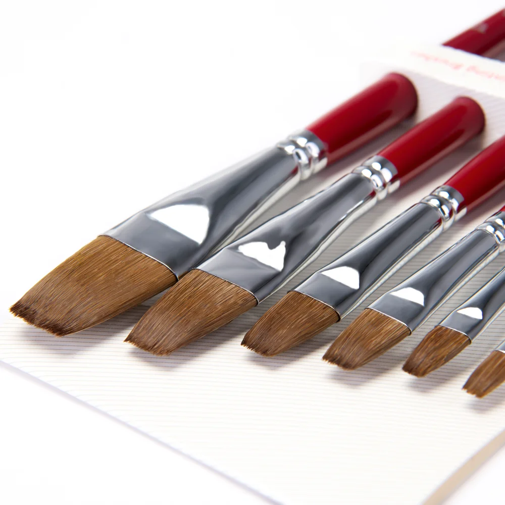 TANI 6pcs  Artist Paint Brush Set Kolinsky Sable Hair Watercolor Acrylic Oil Painting Brushes Drawing Art Supplies