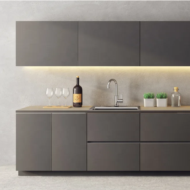 2022 Minimalism Gentlemen Grey Soft Touch Solid Color PVC Film For WPC Door Film For Lamination PVC Interior Film