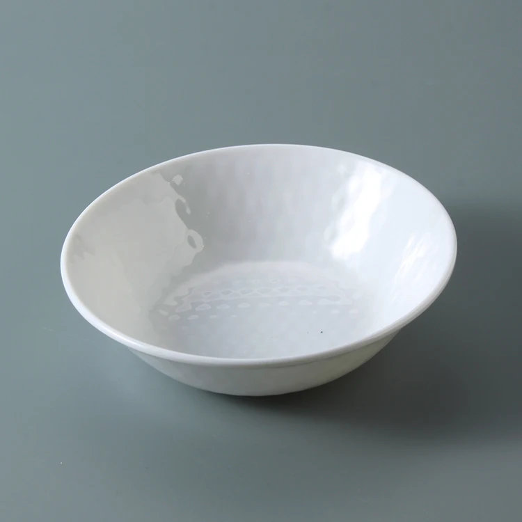 High quality plain white round shape hotel restaurant unbreakable melamine dinner plates dishes dinnerware set tableware