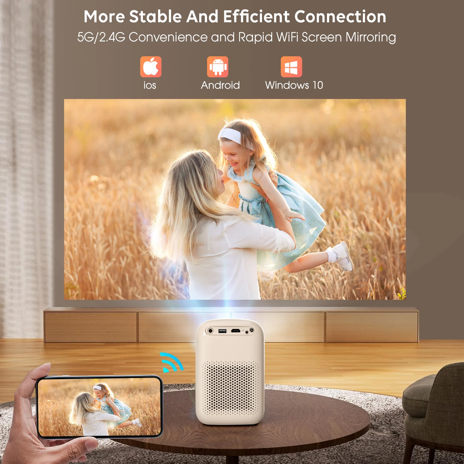 CRE 1080P Video Projector Portable Home Theater Native Full HD 1920*1080 4K smart projector