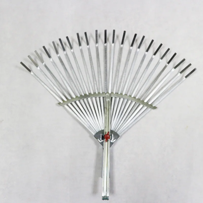 High-carbon steel 24 teeth durable and lightweight plastic garden leaf rake high quality landscape lawn rake wholesale