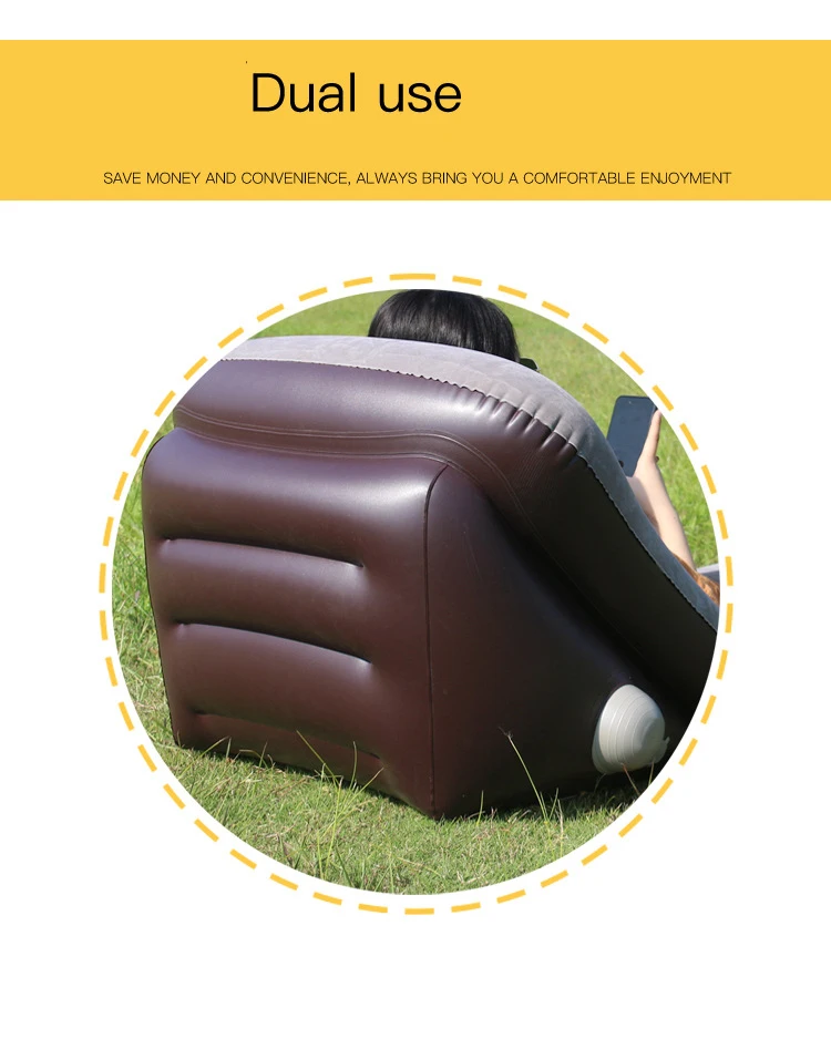 Pneumatic flocking outdoor waterproof  inflatable sleeping air sofa bed