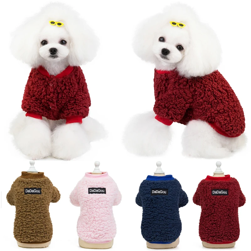 Warm Pet Clothes Cat Dog Warm Autumn Winter Jacket for Chihuahua Bulldogs Thick Wool Costume Puppy Small Dogs Clothing Velvet