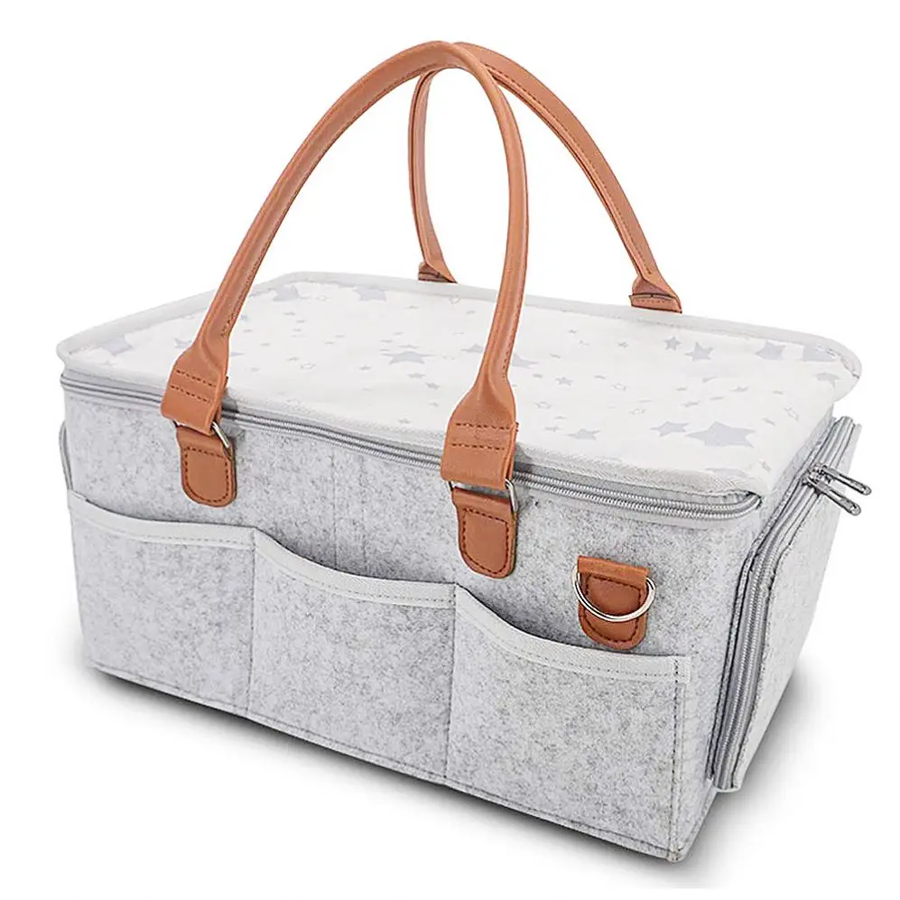 Hot Sales felt baby nursery diaper caddy storage bag basket Mummy Storage Diaper Organizer Storage Boxes & Bins Clothing O