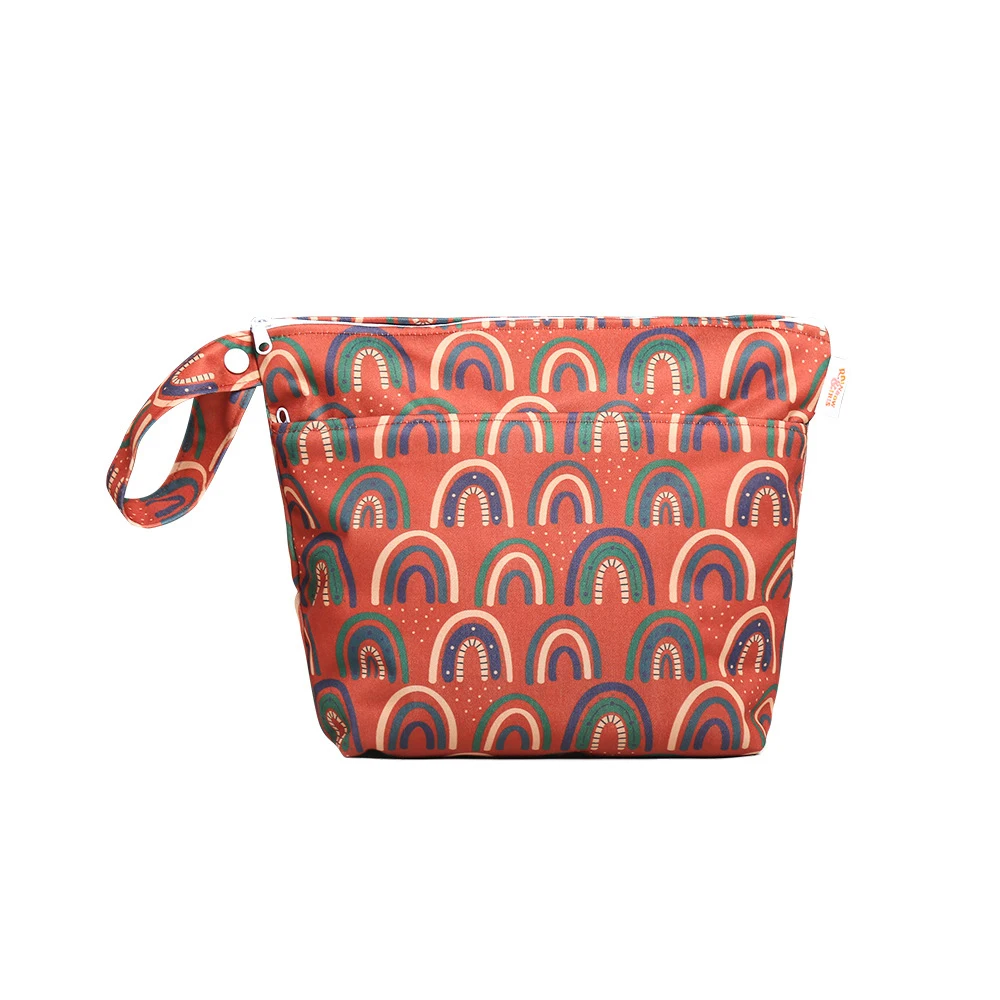 Toddler reusable pvc dry large double zip waterproof baby nylon summer nappy bags wet 2pcs clothes wet bathing suit bags