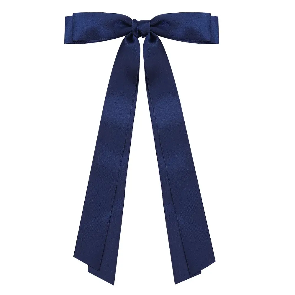 CN Large Satin Hair Bow Hair Ribbon Bows with Long Tail Hair Barrettes with Bow