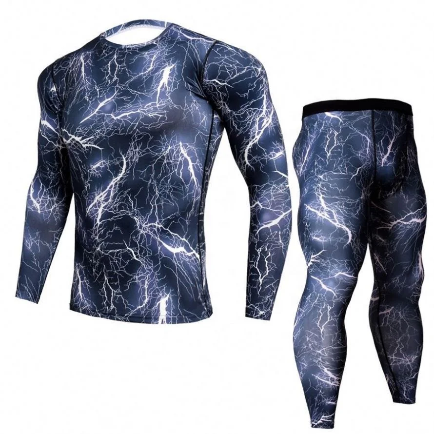 Hot Sale Men Women Long Sleeve Shirts And Leggings Set Custom Logo Compression Gym Fitness Rash Guard