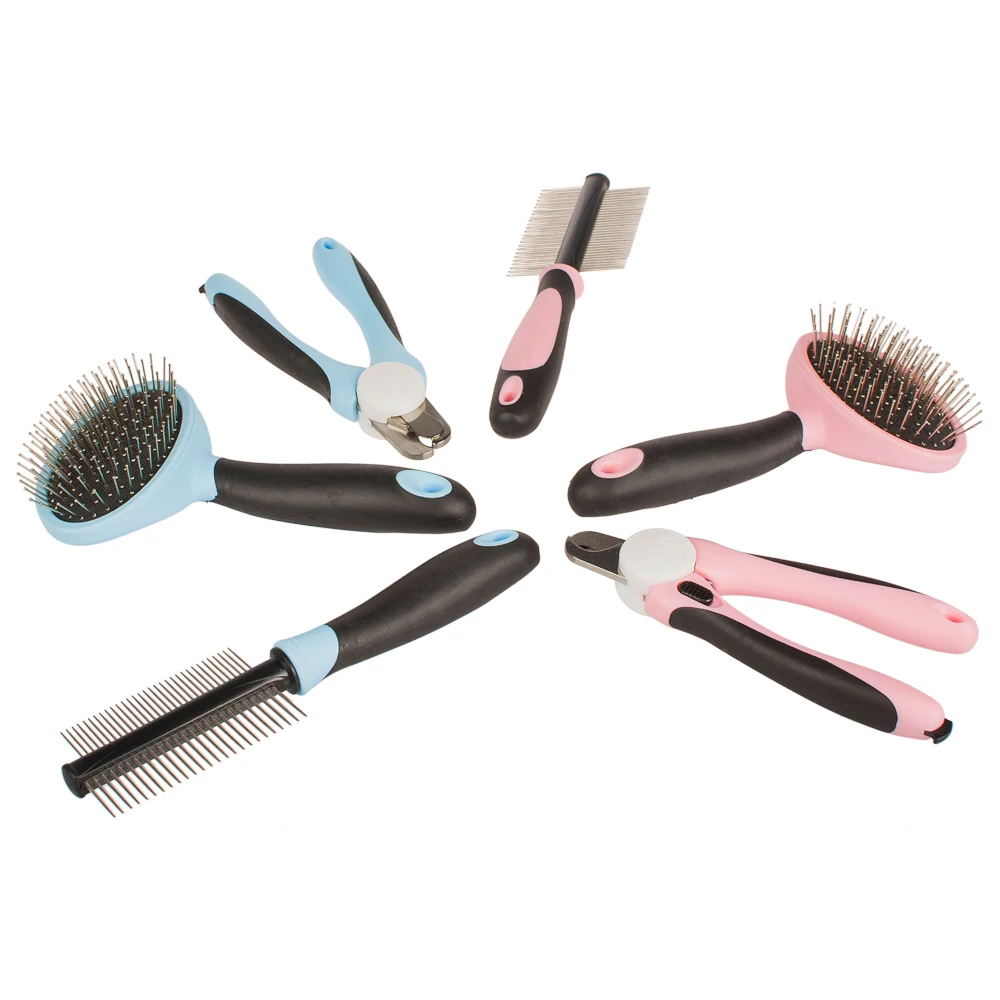 2021 Amazon  Pet Comb Stainless Steel Double Sided Blades Fur Dematting Trimmer Dog Cat Grooming Tool Pet Hair Removal Comb