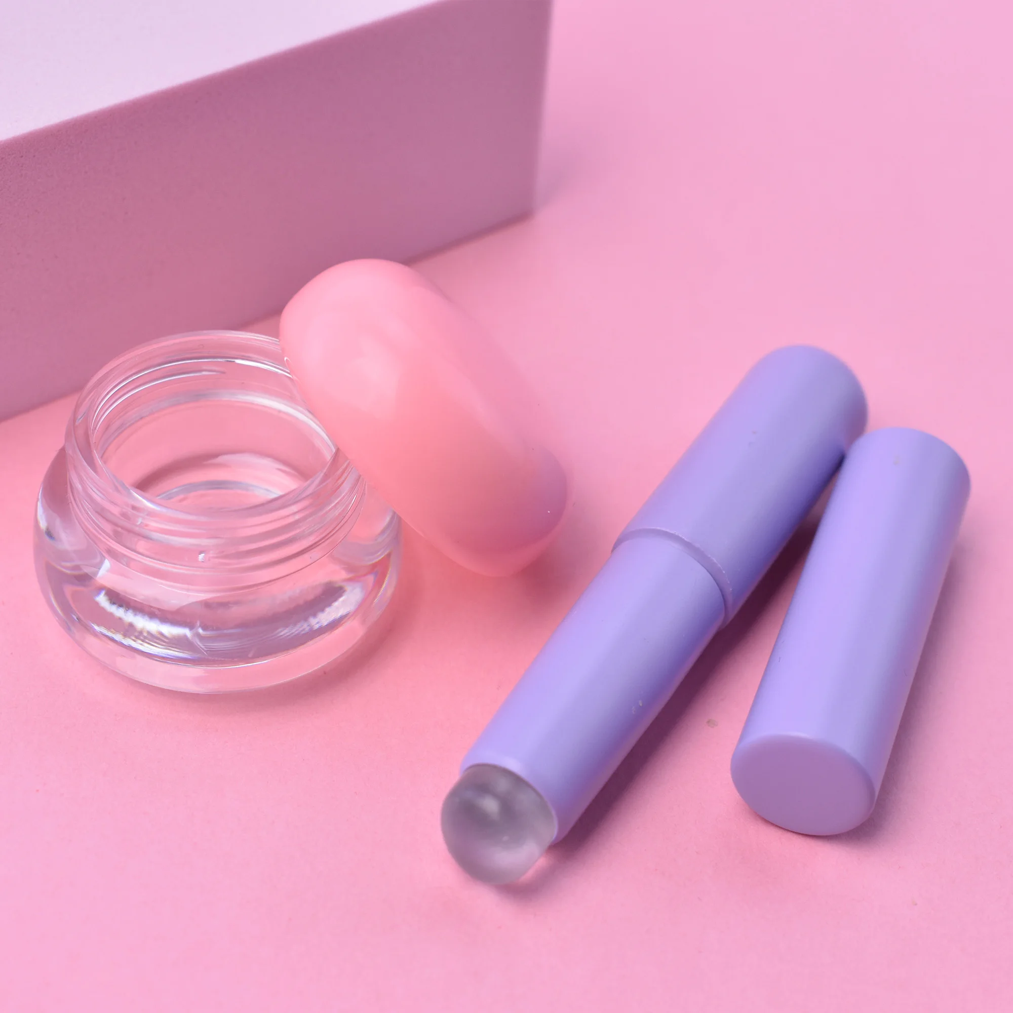 Unique Empty lip balm jar pink lip cream blusher jar Lipstick jar lip balm container  Custom Logo Private Label cosmetic