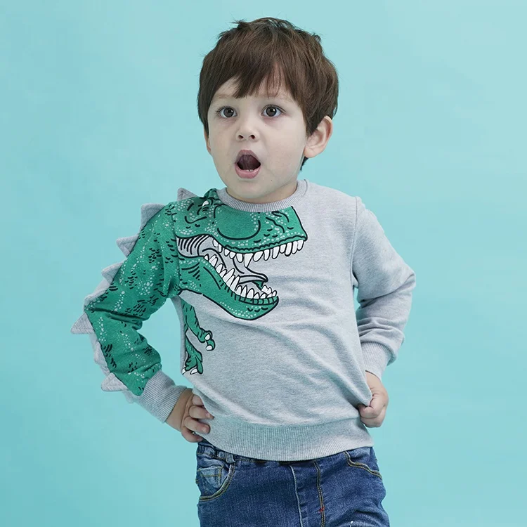 
Cute print factory direct kids clothes wear boy baby sweatshirt for kids with dinosaurs printing 