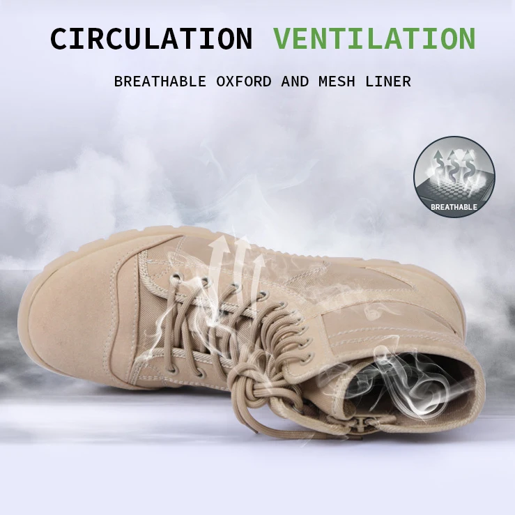 OBSHORSE Spring Summer High Top Tactical Boots Shoes Outdoor Hiking Tactical Shoes