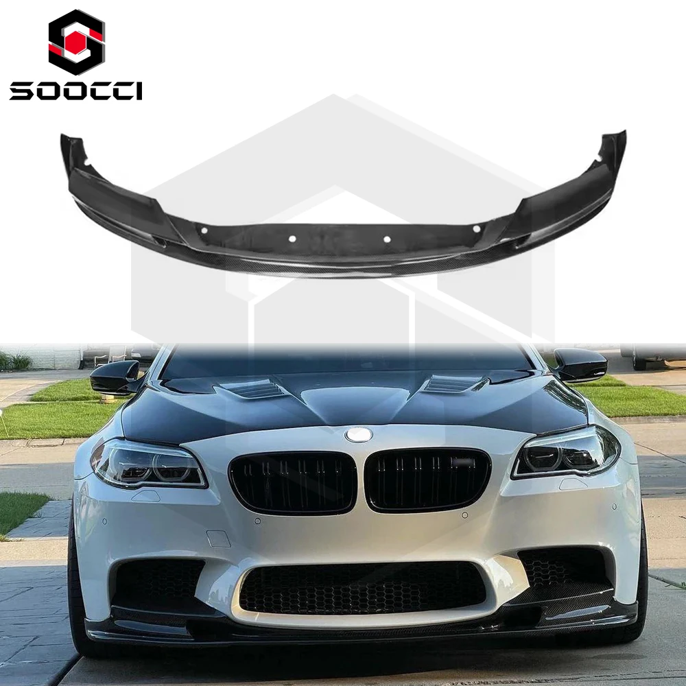 Carbon Fiber 3D Style Front Splitter Lip for BMW M5 F10 5 Series M Sport M Tech Front Bumper Lip Spoiler Splitter Kit 2010-2016