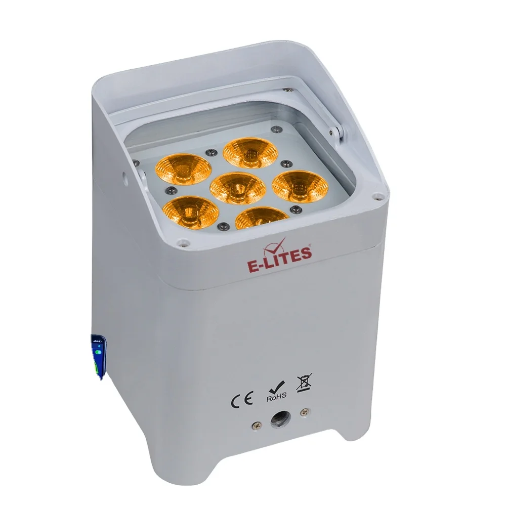 Factory price wireless function white housing 6x18w battery powered led dmx RGBW LED Stage light