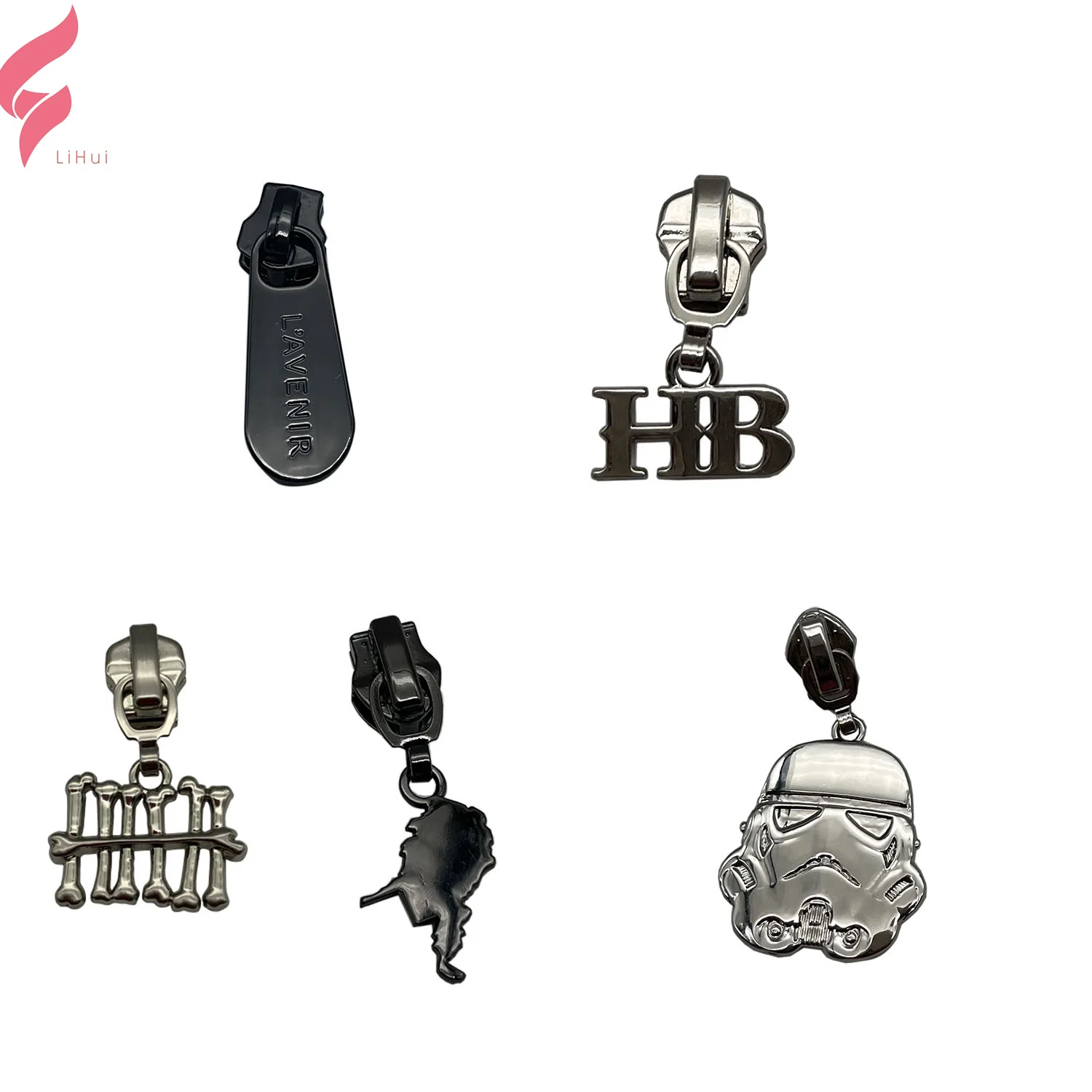 Фурнитура LiHui модная молния с надписями металлическая бирка милые ползунки любых форм для одежды