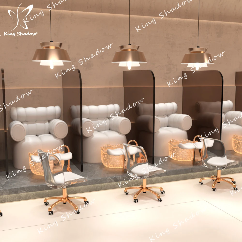 pink color pedicure chair with gold accessary  Nails salon equipment manicure chair kid  pedicure chair spa
