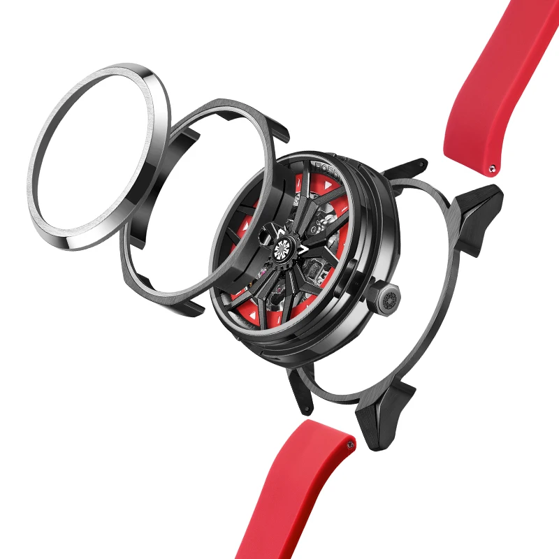 Skeleton Design Watch Mechanical 5 ATM Automatic Mechanical Watch Support Custom Mechanical Watch