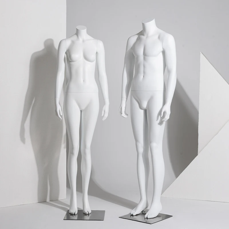 Fashion Designer Matte White Fiberglass Headless Full Body Couple Mannequin for Clothes