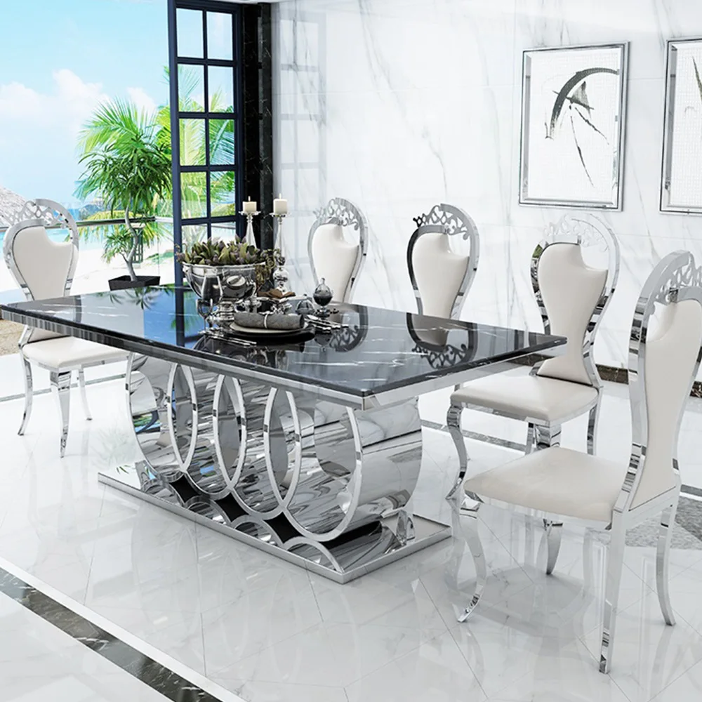 Home furniture Luxury modern dining room sets dining table and chairs dining table sets comedores mesa de comedor