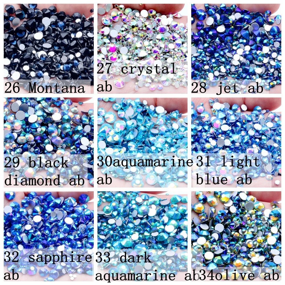 New Style Bling Bling SS8 14400PCS Crystal Stones Flat Back Nail Rhinestones 3D Non HotFix Nail Art Decorations Glass Manicure