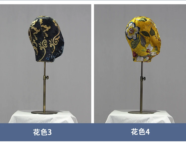 high quality fabric covered wrapped wig fiberglass head mannequin head fashion with adjustable stand for hat scarf display