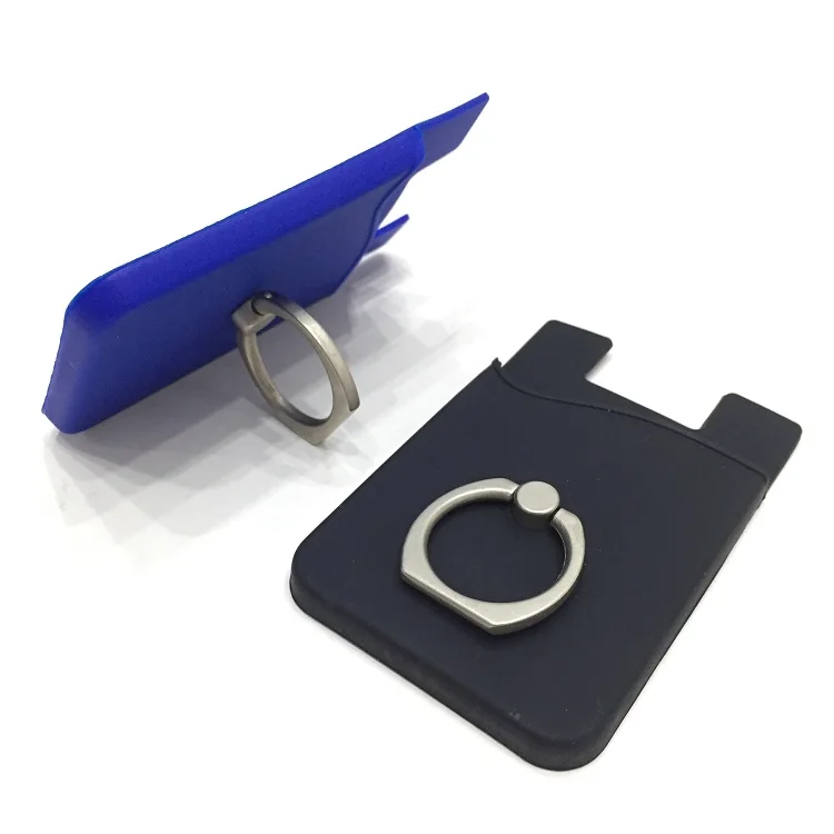 Custom Silicone Card Holder 3M Adhesive PVC Stick-on Credit Soft silicon Sticky credit Cell Phone Card Holder