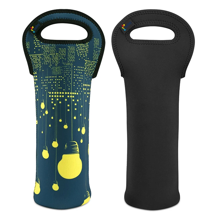 Portable Neoprene Wine Tote Holders Wine Bag Carriers Wine Bottle Holder Cooler