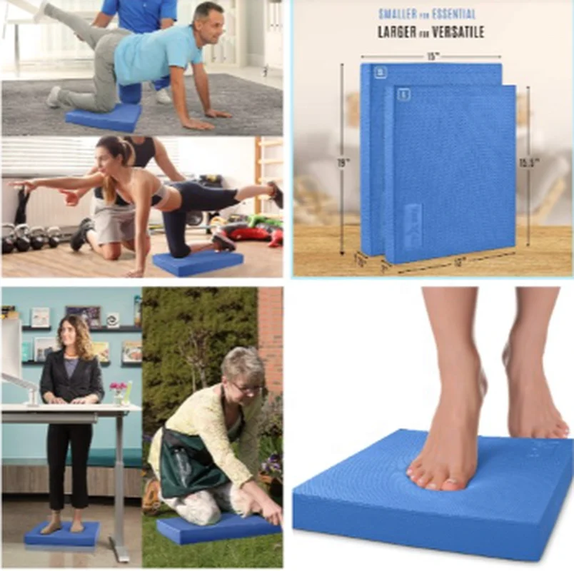 Sansd Soft Fitness TPE Balance Pad Thick Yoga Mat Foam Exercise Pad Balance Cushion Yoga Pilates Balance Board