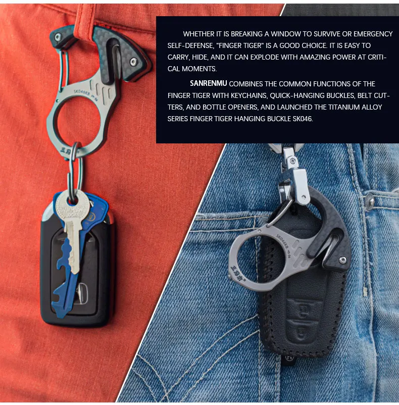 SANRENMU multitool EDC SK045/SK046 survival gadgets key self defense Outdoor Camping Survival Car Rescue Glass Breaker tool