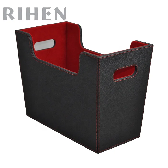 Factory Wholesale Home Office Desktop Magazine Rack with Handle Bookshelf Organizer with Gold Hardware for Desktop