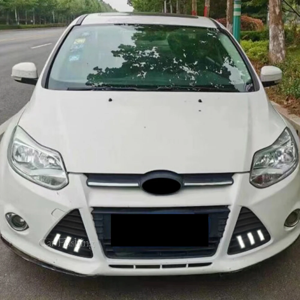 DRL For Ford Focus 3 MK3 2012 2013 2014 DRL Daytime Running Lights LED Daylight Fog lamp waterproof with turn signal