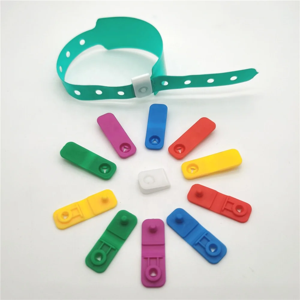 Single use plastic snap lock for mother and baby wristbands