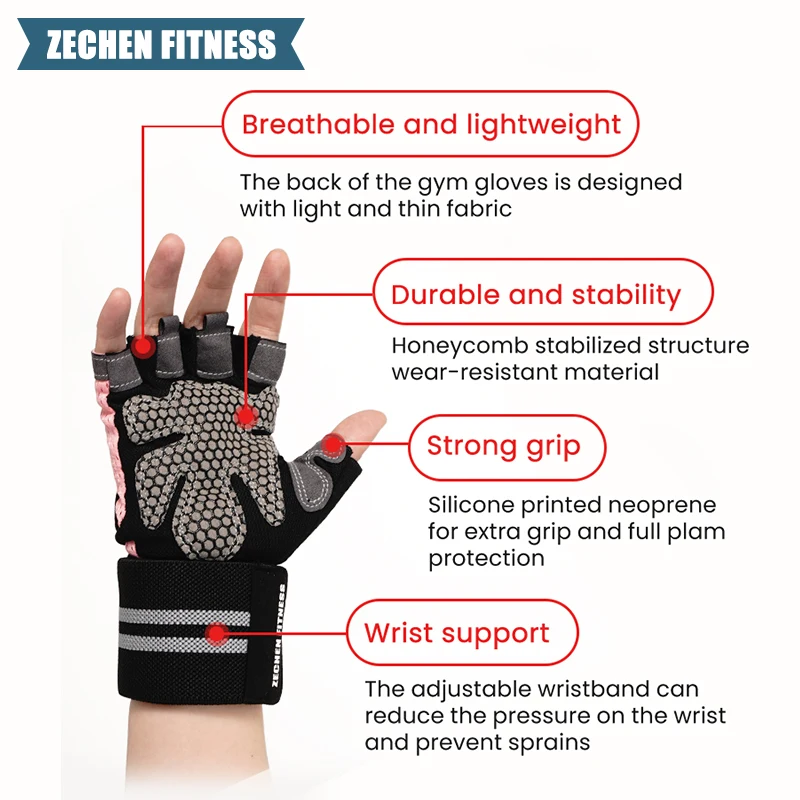 2024 Gym Weightlifting Wholesale Fitness Neoprene Weight Lifting Workout Gloves Customized Logo Gym Gloves
