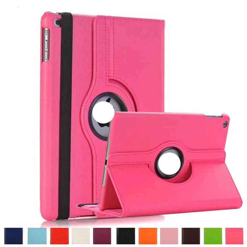 Minibook Custom Pu Leather Holder In Stock Stand Cover Shockproof 360 Degree Rotation Tablet case Laptop Case For Ipad Air 2