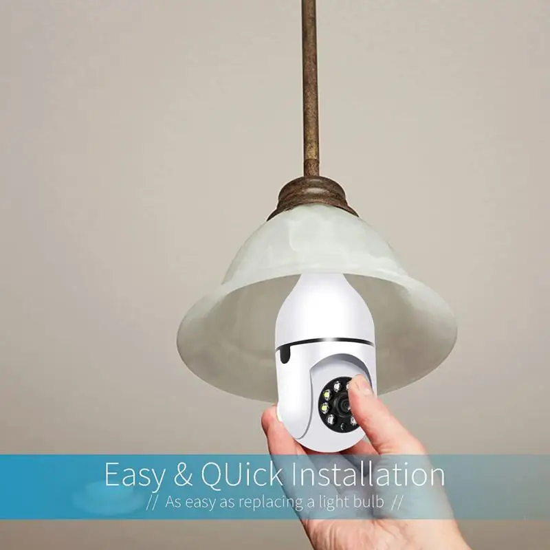 2023 new E27 Socket Lamp Holder Full Color 1080P 360 Panoramic CCTV 2MP Wifi IP Camera PTZ Light Bulb Camera