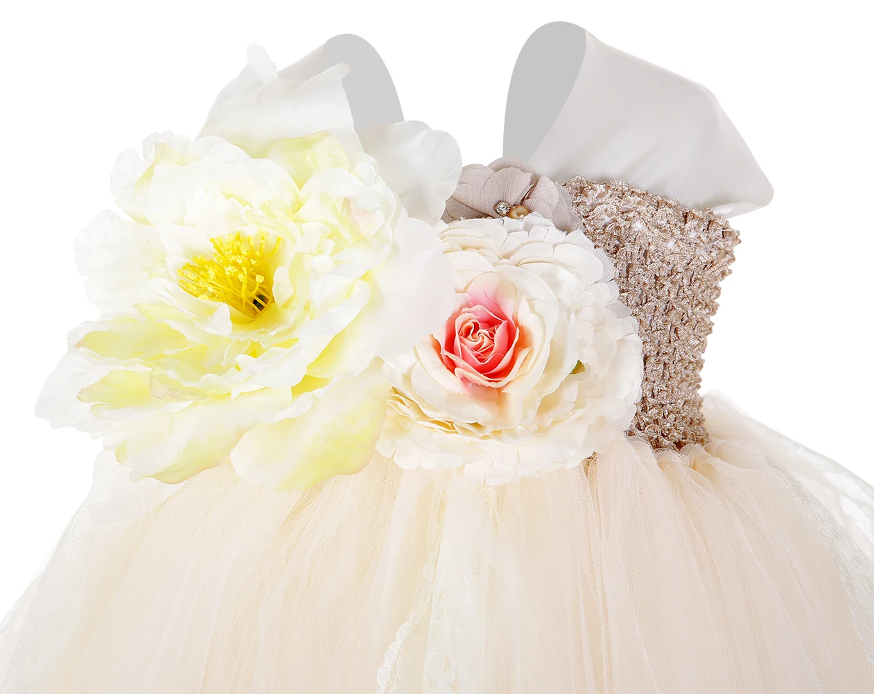 Счастливого дня для маленьких девочек белое Тюлевое Цветочное платье Детское элегантное бальное свадебной