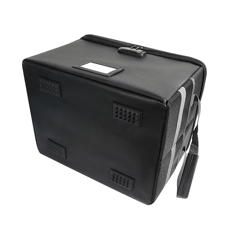 Collapsible Fire Proof File Storage Box Custom Black Safe Document Bag Fireproof Waterproof Bag