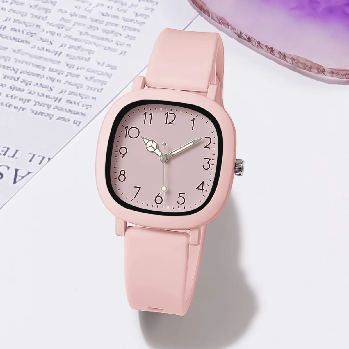 New Jelly Color Square Shell Luminous Hands Digital Scale Student Sports Silicone Strap Quartz Wrist Watch For Women Men Gifts