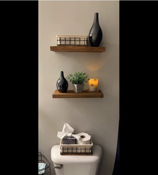 Floating Wood Shelves Rustic Shelf Handcrafted Wide Wooden Wall Shelves for Living Room Bedroom Kitchen Bathroom Farmhouse