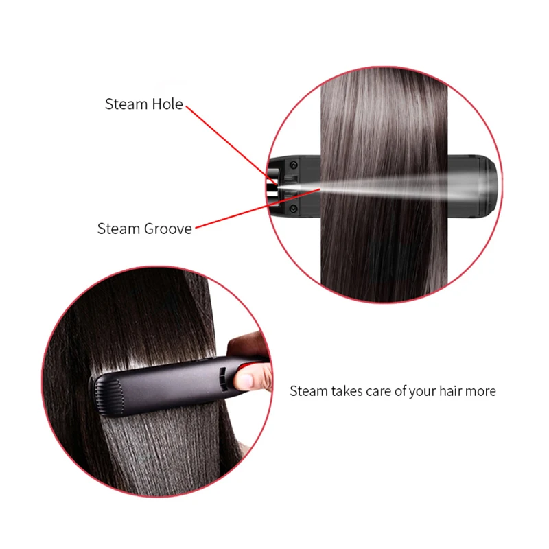 professional steam styler hair straightener argan oil steam hair straightener ceramic tourmaline plate hair straightener